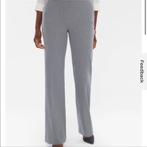 Chico’s Gray Pants Straight Leg Flat Front Career Pants Sz 1 Short M/8